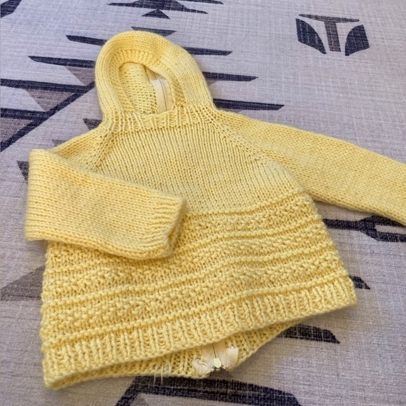 Yellow Crochet Back Zip Sweater - Picture 8 of 8